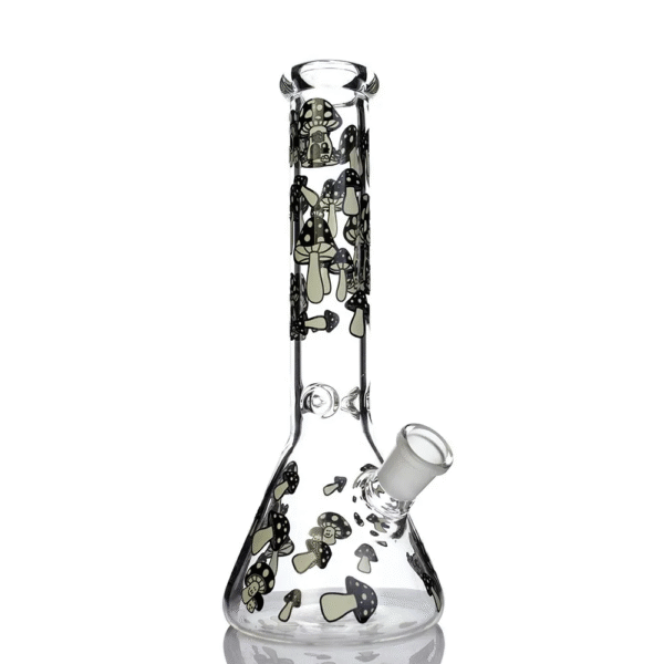 Mushroom Beaker Bong Luminous Water Pipe Recycler smoking Accessories