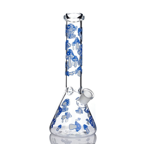 Mushroom Beaker Bong Luminous Water Pipe Recycler smoking Accessories