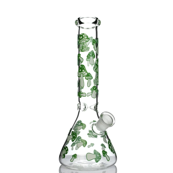 Mushroom Beaker Bong Luminous Water Pipe Recycler smoking Accessories