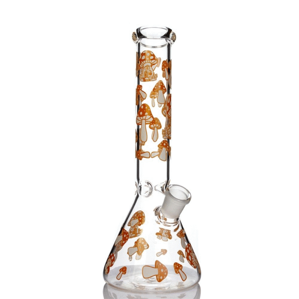 Mushroom Beaker Bong Luminous Water Pipe Recycler smoking Accessories