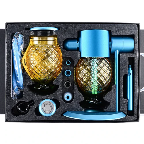 Pineapple Gravity Bong blue with accessories