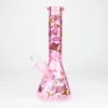 pink‑space‑planet‑beaker‑bong Pink cartoon planet heart pattern glass beaker bong