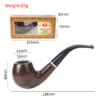 Handmade Wooden Pipe Filter Curved Pipe Smoking Set Portable