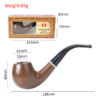 Handmade Wooden Pipe Filter Curved Pipe Smoking Set Portable