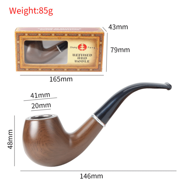 Handmade Wooden Pipe Filter Curved Pipe Smoking Set Portable