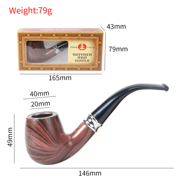 Handmade Wooden Pipe Filter Curved Pipe Smoking Set Portable