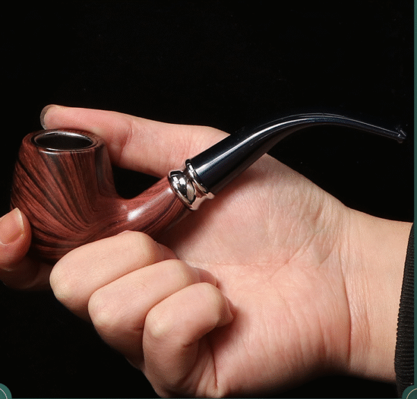 Handmade Wooden Pipe Filter Curved Pipe Smoking Set Portable
