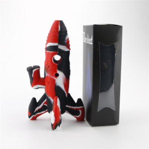 Rocket Silicone Bong 7.7" Glass Water Pipe with box