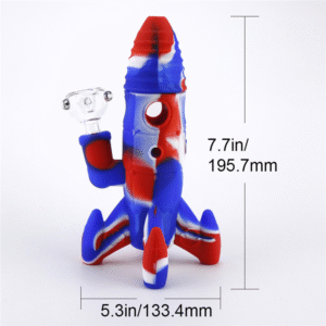 Rocket Silicone Bong 7.7" Glass Water Pipe