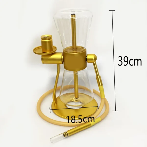 Sandglass Rotating Gravity Bong gold with size