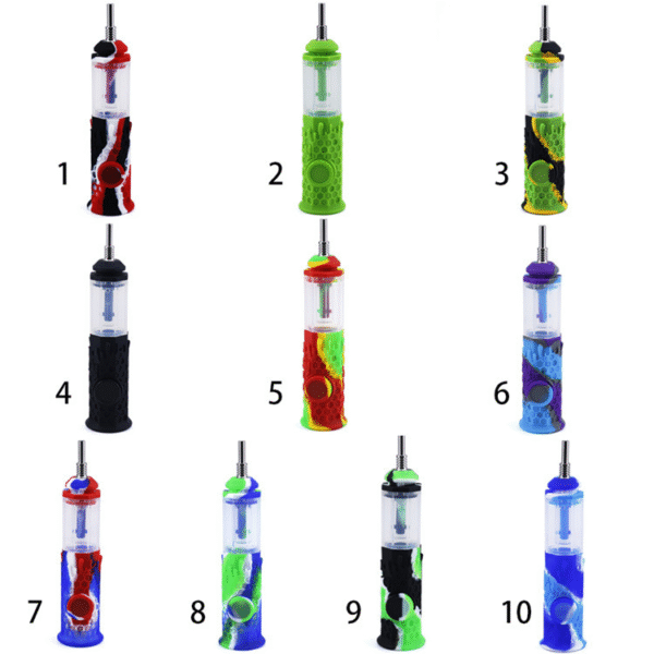 Silicone Nectar Collector | with Titanium Tip Multi-color Durable Lightweight Portable