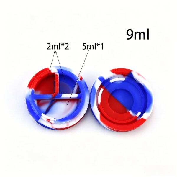 2ML 5ML 7ML 9ML Silicone Wax Containers Non Stick Storage Jars 5 Pack