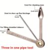 Foldable Three In One Metal Pipe Tool With Spoon Needle And Pressure Rod