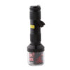 black aluminum handheld flashlight style herb grinder with lanyard