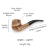 Handcrafted Tobacco Wooden Pipe Round Bowl Durable Pipe