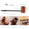 Red Black Sandalwood Popeye Pipe Straight Solid Wooden Pipe 2 Pack