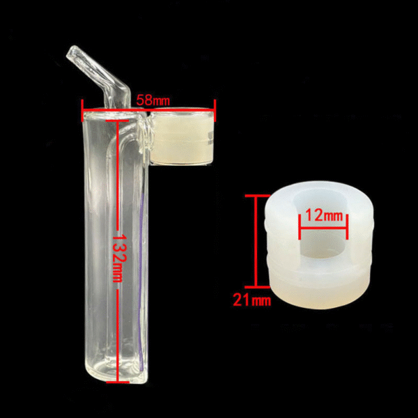 Glass Tube With Silicone Adapter Water Pipe For Smoking Accessories