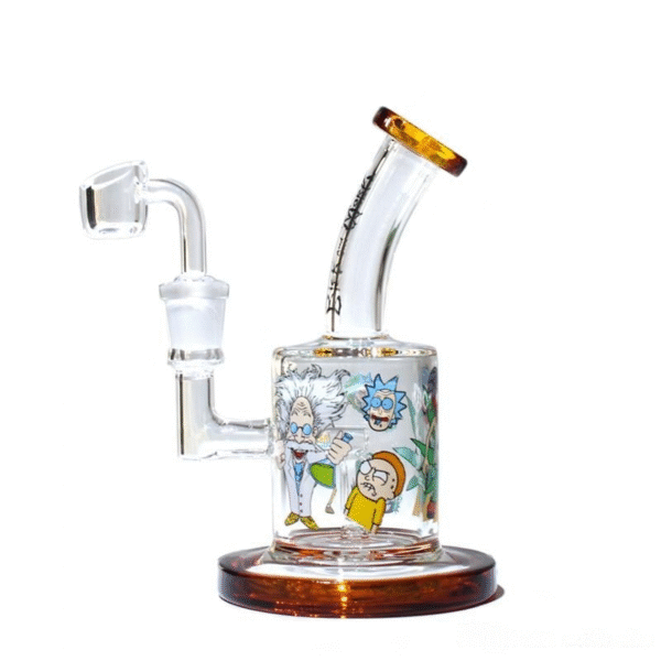 Rick and Morty Dab Rig | with 5MM Thickness Banger amber
