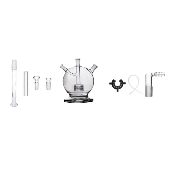 8-in-1 Mega Globe Mk2 Flat Earth Perc Glass Bong - Versatile Water Pipe