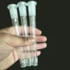 14mm-male-diffuser-glass-downstem-three-pack-hand-shot Handheld 3pcs clear slit diffused glass downstem with 14mm male frosted joint