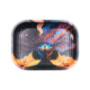 Psychedelic brainstorm cosmic woman print metal tin rolling tray 18 x 14 cm