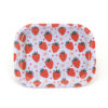 Cute strawberry print metal tin rolling tray 18 x 14 cm